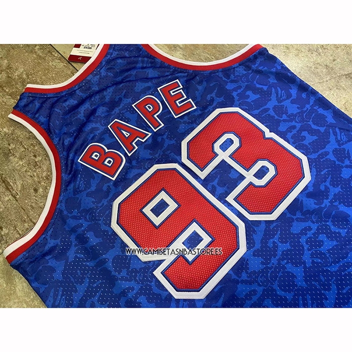 NO 93 Camiseta Brooklyn Nets Hardwood Classic Bape Azul